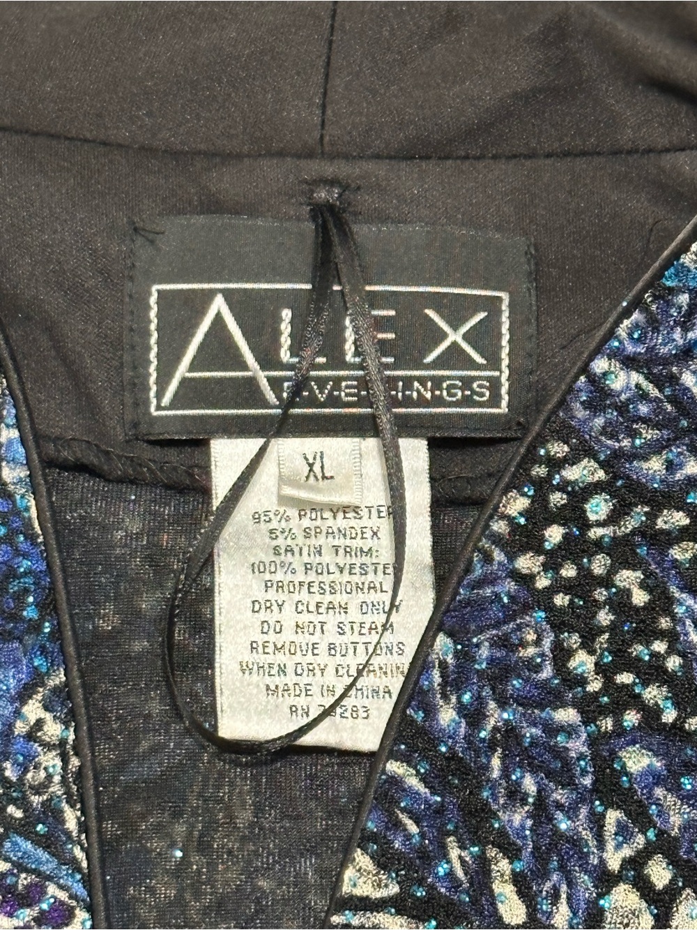 Alex Evenings 2 Piece Jacket/Tank Set Sparkly Botanical Leaf Pattern - Picture 5 of 12
